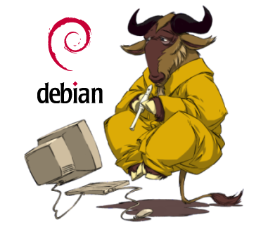 GNU disfrutando Debian