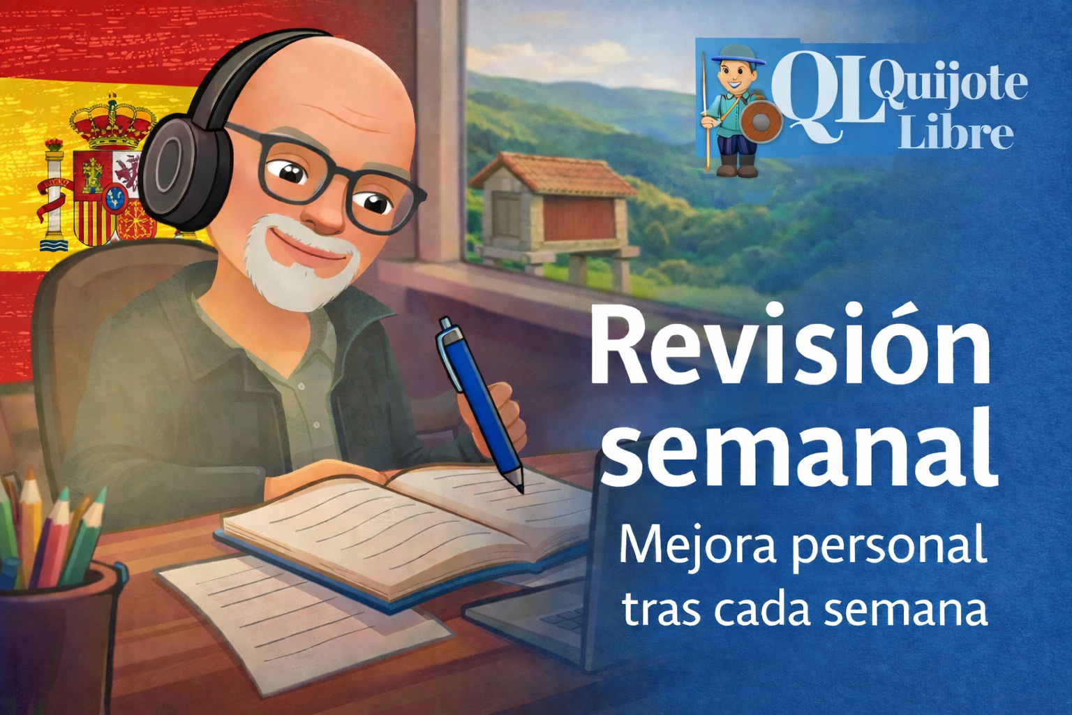 Quijote Libre en su escritorio